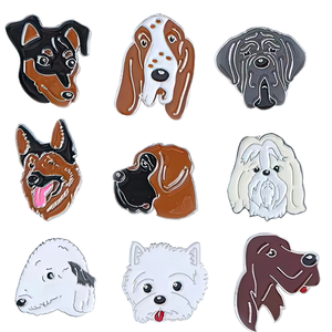 Broches personnalisées en métal motif chien de dessin animé, badges Poppy, badges à logo UV, thème artistique, écologiques, cadeaux de Thanksgiving pour les amoureux des animaux, enfants <span class=keywords><strong>1</strong></span> - Product Image 4