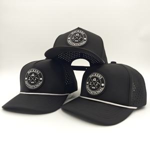 Casquettes de baseball structurées en PVC et caoutchouc pour promotion commerciale, imperméables, avec perforations découpées au laser, motif léopard, dobby, fruits - Product Image 1