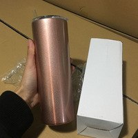 Gobelet de voyage isotherme à double paroi en acier inoxydable blanc de 20 oz avec paille et couvercle