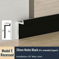 Plinthe en alliage d'aluminium ultra-fine et intégrée - Écologique, durable, résistante à l'eau pour les hôtels, les appartements et les couloirs