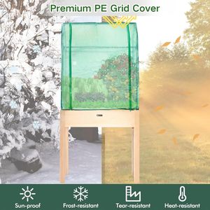 Elevated Wooden Garden <strong>Bed</strong> with Greenhouse Cover-Raised Planter Box&amp;Non-Woven <strong>Liner</strong>, Indoor Outdoor for Vegetables/Herbs/<strong>Flowers</strong> - Product Image 4