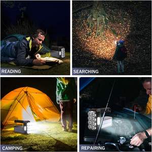 Linterna Solar de 8 LED, 1000LM, alto brillo, 2400mAh, 6000K, luz diurna, recargable por USB, IPX4, resistente al agua, linterna de mano para pesca - Product Image 6