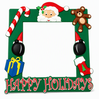 Großhandel Maßgefertigter Umweltfreundlicher Langlebiger Weicher PVC-Weihnachtsfotorahmen OEM 3D Geprägter Gummi-Cartoon-Bilderrahmen für