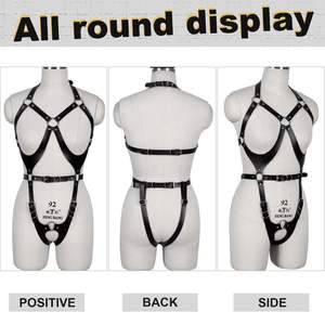 Venta al por mayor Dingwen Punk-Rock cinturón de cuero de una pieza Shapewear <span class=keywords><strong>Sexy</strong></span> Bar <span class=keywords><strong>Show</strong></span> Poses Bondage Gear Accesorios Black SM <span class=keywords><strong>Game</strong></span> Play - Product Image 6