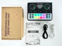 Tarjeta de Sonido V8S Pro para Estudio de Grabación con Interfaz de Audio para Teléfono, Admite 4 Efectos de Sonido Personalizados, Mezclador Compatible con TikTok y Zynn