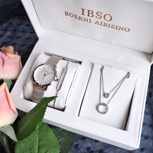 IBSO Donne Set <span class=keywords><strong>Orologio</strong></span> Al Quarzo In <span class=keywords><strong>Oro</strong></span> <span class=keywords><strong>Rosa</strong></span> di Cristallo di Disegno Vigilanza Della Collana del Braccialetto Imposta Set di Gioielli Femminili Della Vigilanza della signora Moglie - Product Image 4