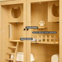 Meuble pour chat respirant sur mesure, type villa, avec plateforme d'escalade multi-niveaux, maison pour chat, taille personnalisée, aménagement intérieur, couleur, niche pour chat, pour animaux de compagnie