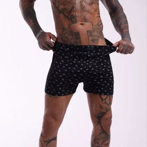 Calzoncillos Boxer de Algodón Estampado Negro Moderno para Hombre, Ropa Interior Transpirable, Suave y Cómoda, Cintura Elástica - Product Image 1