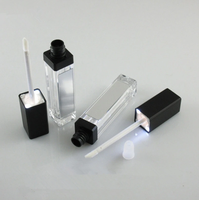 7ml carré brillant à lèvres Tube vide brillant à lèvres rouge à lèvres bouteille avec lumière LED miroir transparent cosmétique conteneur outils de maquillage