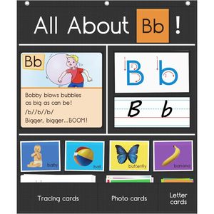 Tablero de Letras con Bolsillos para Actividades de Aprendizaje, para Niños Preescolares de 4 a 6 Años, Herramienta Educativa de Cartón - Product Image 1
