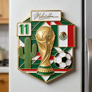 Imán de nevera personalizado estilo firma Copa de Fútbol 2026 con diseño de Estatua de la Libertad y <span class=keywords><strong>Cactus</strong></span> para aficionados al fútbol - Product Image 2