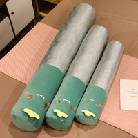 Coussin long en rotin et soie glacée, motif dessin animé, rafraîchissant pour l'été, pour canapé-lit et coussin de jambe