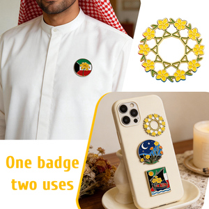 Broches personnalisées Al-Arfaj, symbole national du Koweït, badges de revers en émail souple, broches en métal, cadeau du Moyen-Orient, usine de 21 ans d'expérience - Product Image 5