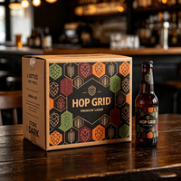 Premium Lager Bier Standaard Verpakking Digitale Print Waterdicht Anti-Knijp 6 Flessen Carton Verdeelvakken Draagbaar Ecologisch Brouwerij