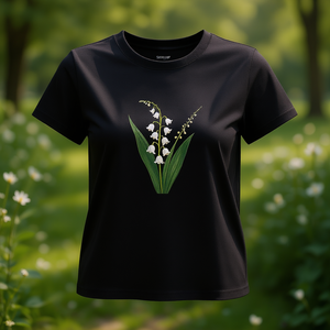 Camiseta de manga corta con estampado botánico de lirio del valle para mujer, cuello redondo, corte ajustado, estilo de moda primavera-verano Y2K - Product Image 2