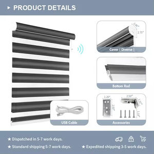 SAMADHI Stores Zébrés Motorisés Électriques Modernes à Télécommande Intelligente sur Batterie pour Fenêtres - Product Image 4