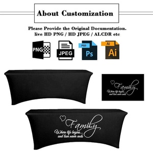 Mantel de mesa Rectangular lavable con estampado personalizado, ajuste elástico para fiestas, publicidad, eventos comerciales, duradero, resistente a las arrugas - Product Image 2