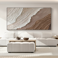Grande peinture sur toile abstraite moderne neutre, décoration murale pour salon, chambre à coucher, galerie, peinture peinte à la main, décoration de la maison