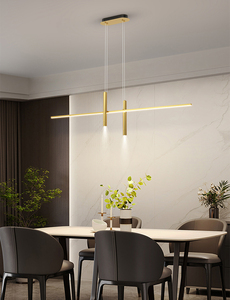 Lampadario Nordico in Rame di Lusso per Ristorante, Nuovo LED a Striscia Lunga <span class=keywords><strong>con</strong></span> <span class=keywords><strong>Faretti</strong></span>, Lampadario Intelligente - Product Image 4