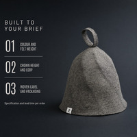 Chapeau de sauna en feutre de laine en forme de cloche avec logo personnalisé, boucle de suspension, casquette russe Banya, protection thermique pour hommes et femmes, spa à domicile, vente en gros