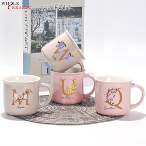 Tasses à café en céramique personnalisées en gros Tasses à lait et à eau de différentes formes, noms et lettres - Product Image 4