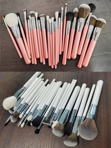 HEXUE Juego de 24 Brochas de Maquillaje Profesionales Rosadas <span class=keywords><strong>para</strong></span> Base, Sombra de Ojos y Delineador, Pinceles de Cosméticos de Marca Privada - Product Image 4