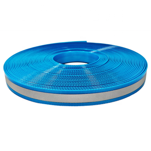 고품질 형광 오렌지 반사 친환경 방수 유연 TPU 코팅 폴리에스터 웨빙 맞춤형 로고 직조 - Product Image 2