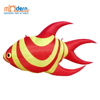 Ballon gonflable géant coloré en forme de poisson, de haute qualité, pour intérieur et extérieur, avec lumière LED RGB, taille 2m, marque moderne pour la publicité