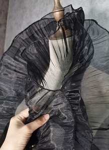 13cm <span class=keywords><strong>Organza</strong></span> trasparente brillante grande onda pizzo volant pieghettato tridimensionale per accessori abito da sposa tessuto di design - Product Image 3