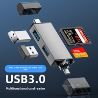 Lector de tarjetas de aleación de aluminio de alta velocidad USB3.0 tipo C externo OTG multifunción teléfonos Android ordenadores modelo privado al por mayor