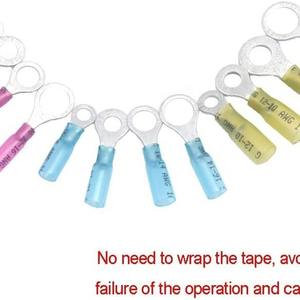 Terminales de Anillo de Cobre Puro 10-22 AWG, Impermeables, Aislados, Estilo Europeo, 200 Piezas, Bloques de Terminales - Product Image 4