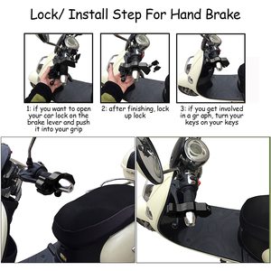 Verrous de sécurité noirs pour motos, vélos de sport, VTT, quads avec 2 clés - Verrou de frein, d'embrayage et de guidon pour scooter - Product Image 6