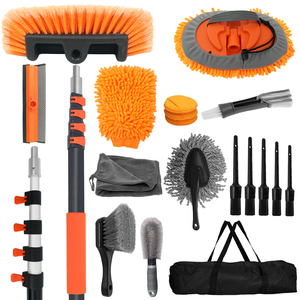 Kit d'outils de <span class=keywords><strong>nettoyage</strong></span> automobile <span class=keywords><strong>professionnel</strong></span> pour véhicules utilitaires, avec perche télescopique de 12 pieds, brosse à eau, raclette pour vitres, plumeau et sac de rangement - Product Image 1