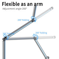 Support paresseux de support de téléphone portable réglable en métal robuste support de Rotation à 360 bras Long Flexible support de support de sol