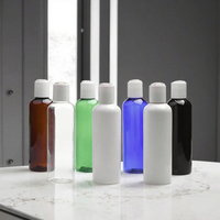 Bouteilles cosmétiques rondes en plastique PET vides, marron, noir, bleu, blanc, ambre, vert, pour liquides, 200 ml, avec bouchon à vis