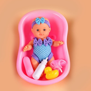 EPT Ensemble de jeu de bain pour poupée bébé en vinyle de 10 pouces <span class=keywords><strong>avec</strong></span> <span class=keywords><strong>baignoire</strong></span>, canard, biberon, savon et éponge, sûr sans BPA pour les tout-petits - Product Image 4