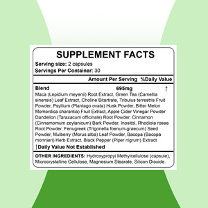 Capsules brûle-graisses OEM ODM avec extrait de racine de Maca et extrait de feuilles de thé vert, favorisent une alimentation saine et un soutien intestinal optimal - Product Image 2