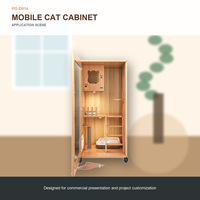 Gabinete de actividades para gatos de madera al por mayor con paneles de contrachapado o MDF acabados para proyectos comerciales y uso minorista