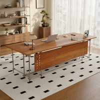 Bureau de direction design en bois massif, style industriel rétro, avec tiroirs de rangement, pour usage commercial, modèle BOSS, très tendance