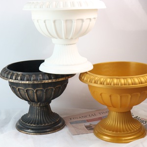 Macetero de bronce antiguo Luckygoods HJ260013, estilo europeo clásico, maceta con pedestal, florero para decoración de jardín y patio. - Product Image 1