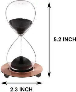 Magnetic Hourglass 24 Hour Sand Timer Large Sand Clock with Black Magnet Iron Powder & Metal Base for Home Office Desk Decor