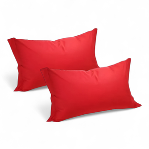 BIANCALUNA - PAIRE DE TAIE-DOUCHES 52X82 CM ROUGE À LIGNES - Product Image 1