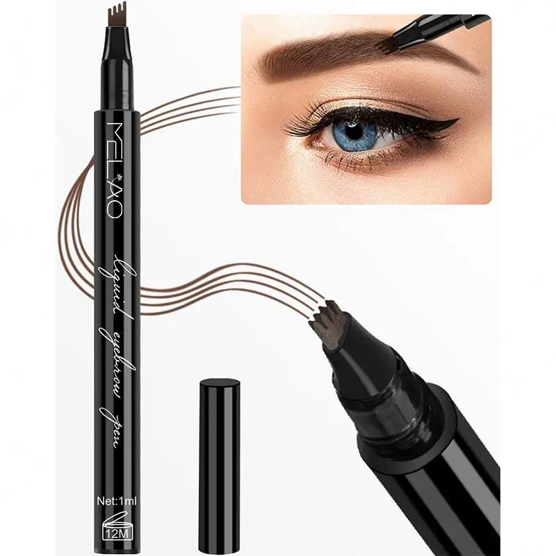 Natural Women Beauty 4 Points Eyebrow Pen Eye Brown Black Pen Eyebrow Pencil Makeup Brow Pencil Waterproof