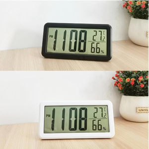 <span class=keywords><strong>Réveil</strong></span> de bureau <span class=keywords><strong>numérique</strong></span> Affichage de la température Type de mouvement électronique Design traditionnel pour bureau à domicile Hôtel Lobby Gym - Product Image 4
