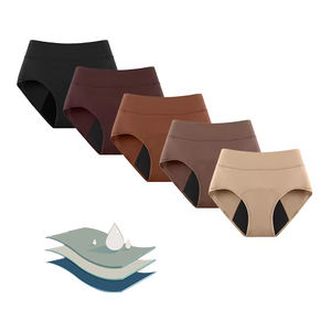 Bragas Menstruales de Talla EE. UU./UE de 3 Capas a Prueba de Fugas para Mujer, Ropa Interior Transpirable de Cintura Alta para la Incontinencia - Product Image 1