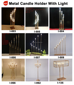 LEDA Vente en gros de chandeliers à 8 bras, hauts, dorés, pour mariage - Product Image 5