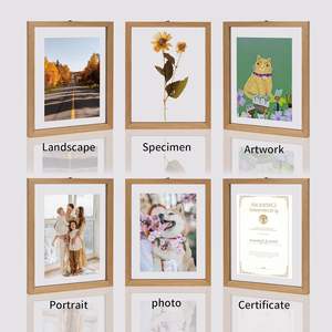 Cadres <span class=keywords><strong>photo</strong></span> flottants en bois naturel Cadre flottant Tenture murale Double verre <span class=keywords><strong>Famille</strong></span> Flotteur Cadre <span class=keywords><strong>photo</strong></span> Affichage Bois d'origine - Product Image 4