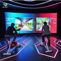 Nouveau jeu de sport interactif de vélo d'exercice en métal avec projection vidéo VR/AR pour aire de jeux intérieure