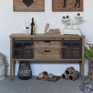 European Antique Style Solid Wood MDF Sideboard Cabinet with Entry Accent Design for Living Room - Product Image 3