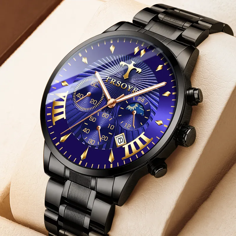 고급 남성시계 맞춤형 비즈니스 스테인레스 스틸 패션 석영 시계 맞춤형 사진 시계